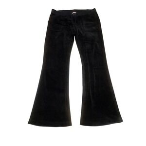 Y2K Juicy Couture Size Small Black Velour Track Pants Made in USA